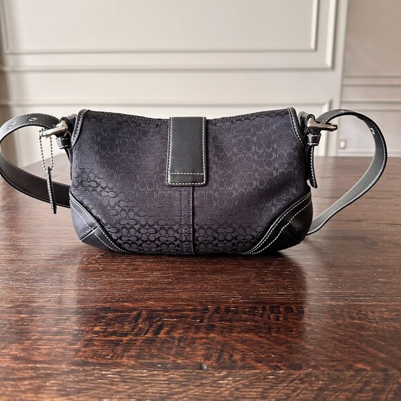 COACH | Black Soho Demi Crossbody Canvas & Leather Size Small 6818 Vintage Y2K - Picture 5 of 11